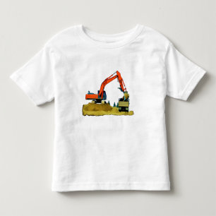 Orange Excavator and Yellow Dump-Truck Toddler T-Shirt