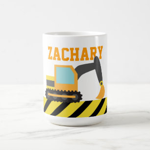 Orange Excavator, Construction Vehicle, For kids Coffee Mug