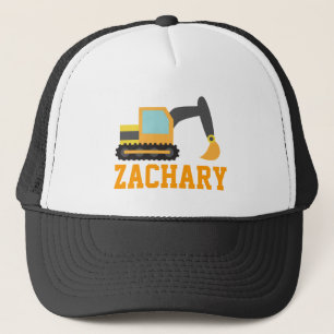 Orange Excavator, Construction Vehicles, for Kids Trucker Hat