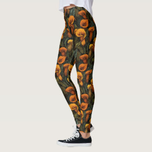 Orange Exercise Calla lilies Inspired Graduation Leggings