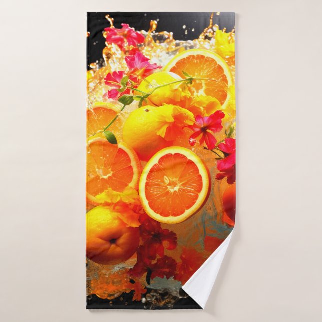 Orange Explosion Bath Towel (Bath Towel)