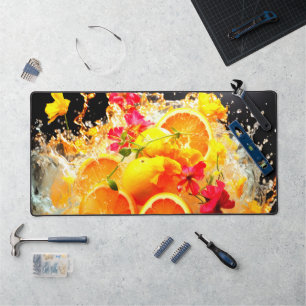 Orange Explosion Desk Mat