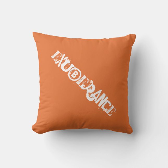Orange Exuberance Distressed Typography Cushion (Front)
