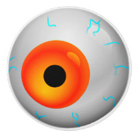 Orange Eyeball Zombie Drawer Knob