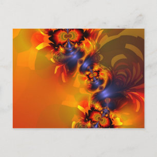 Orange Eyes Aglow – Gold & Violet Delight Postcard