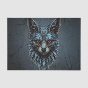 Orange eyes, cool fur: The dazzling fox.  Tissue Paper