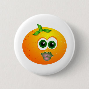 Orange Face 6 Cm Round Badge
