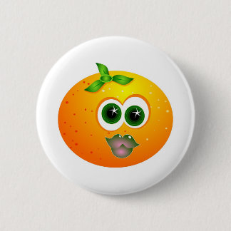 Orange Face 6 Cm Round Badge