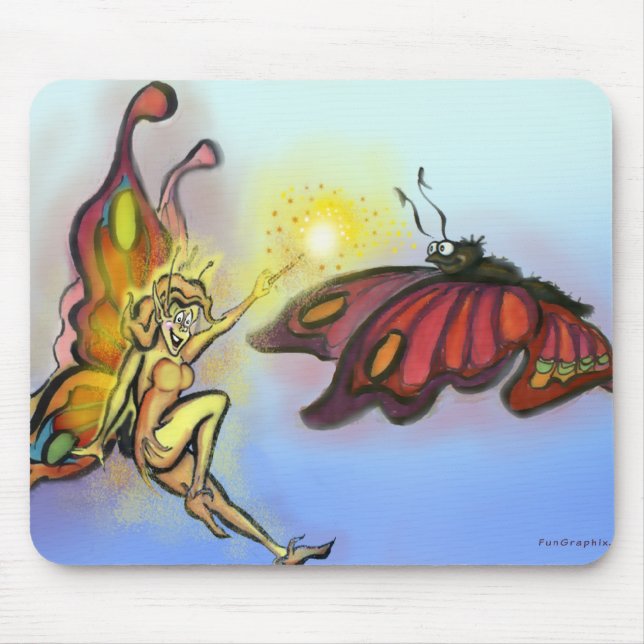 Orange Faerie Mouse Mat (Front)