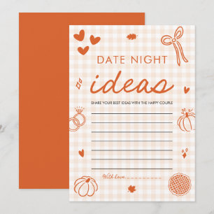 Orange Fall Date Night Ideas Bridal Shower Game Invitation
