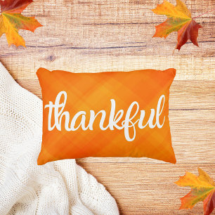 Orange Fall Decorative Thankful Accent Cushion