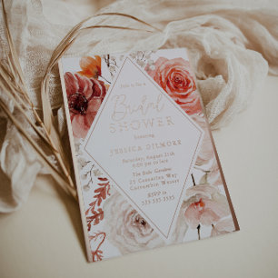 Orange Fall Floral & Rose Gold Bridal Shower