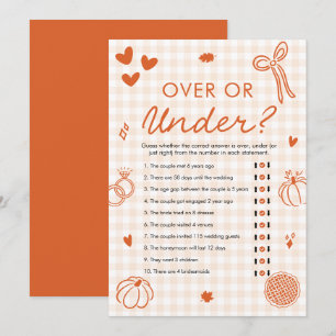 Orange Fall Hand Drawn Bridal Shower Over or Under Invitation