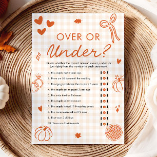 Orange Fall Hand Drawn Bridal Shower Over or Under Invitation