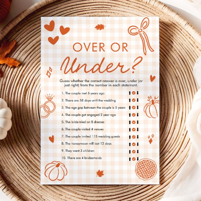 Orange Fall Hand Drawn Bridal Shower Over or Under Invitation (Orange Fall Hand Drawn Bridal Shower Over or Under)