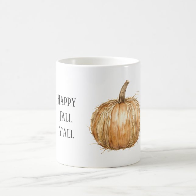 Orange Fall Hay Pumpkin Coffee Mug (Center)