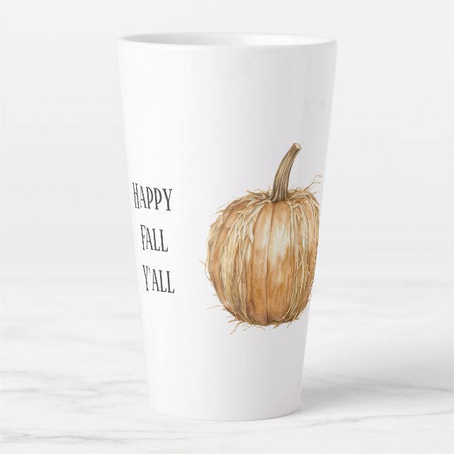 Orange Fall Hay Pumpkin Latte Mug (Front)