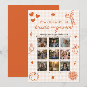 Orange Fall How Old Were The Bride & Groom Game Invitation