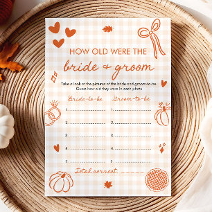 Orange Fall How Old Were The Bride & Groom Game Invitation
