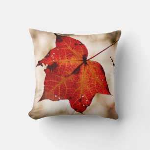 Orange Fall Leaf Cushion