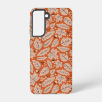 Orange Fall Leaves & Acorns Pattern