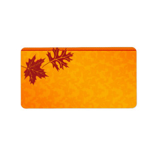 Orange Fall Leaves Wedding Blank Address Labels