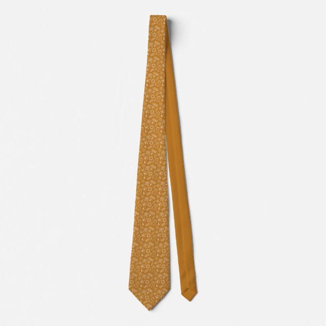 orange fall patterned tie (Front)
