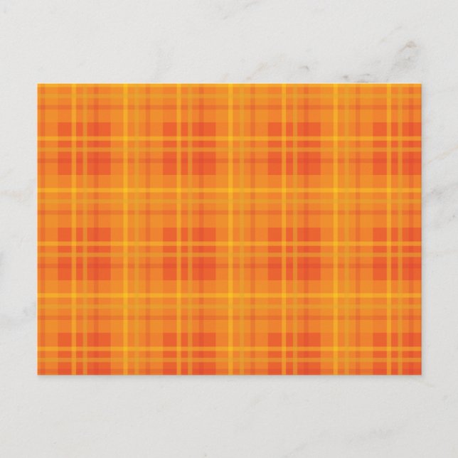 Orange Fall Plaid Postcard (Front)