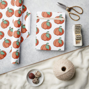 Orange Fall Pumpkin Patch Gift  Wrapping Paper