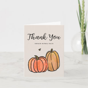 Orange Fall Pumpkin Thank You Note Note Card