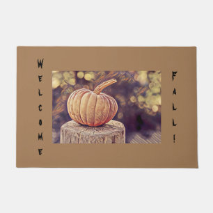 Orange Fall Pumpkin Vintage Thanksgiving Painting Doormat