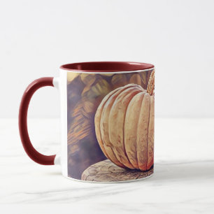 Orange Fall Pumpkin Vintage Thanksgiving Painting Mug