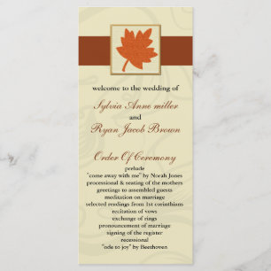 orange fall Wedding program Programme