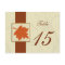 orange fall wedding table numbers postcards