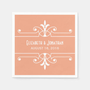 Orange Fancy Ornamental Paper Napkins