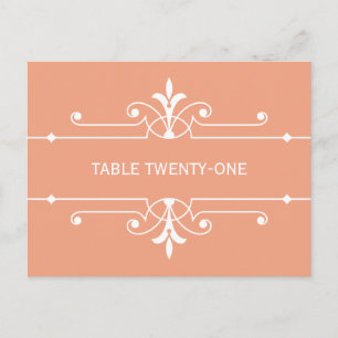 Orange Fancy Ornamental Table Number Postcard