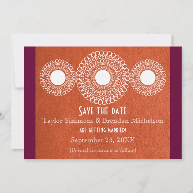 Orange Far East Elegance Save the Date Invitation (Front)