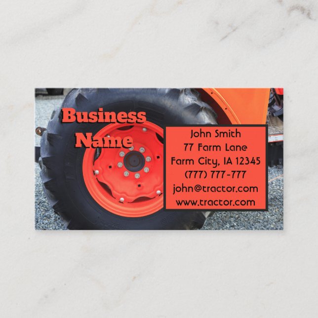 Orange Farm Tire Business Card (Front)