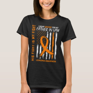 Orange Father In Law Leukaemia Cancer Awareness Am T-Shirt