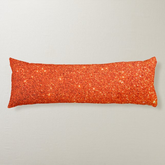 Orange Faux Glitter Body Pillow (Front)
