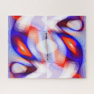 Orange festive Christmas lights art Jigsaw Puzzle