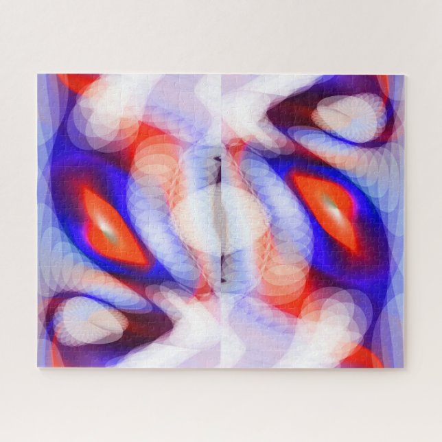 Orange festive Christmas lights art Jigsaw Puzzle (Horizontal)