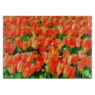 Orange field of tulips cutting board