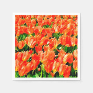 Orange field of tulips napkin