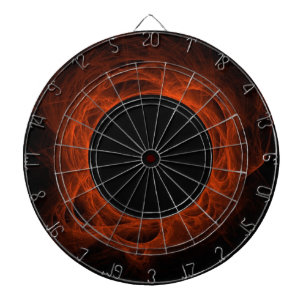 Orange Fiery Eclipse or Black Hole Dart Board