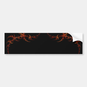 Orange Fiery Fractal Border Bumper Sticker