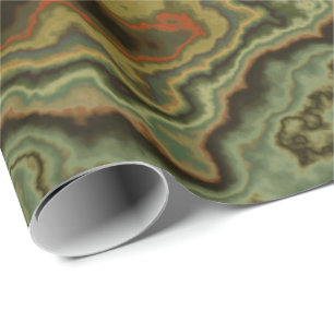 Orange-Figured Green Agate Egg Wrapping Paper