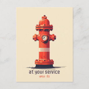 Orange Fire Hydrant Postcard