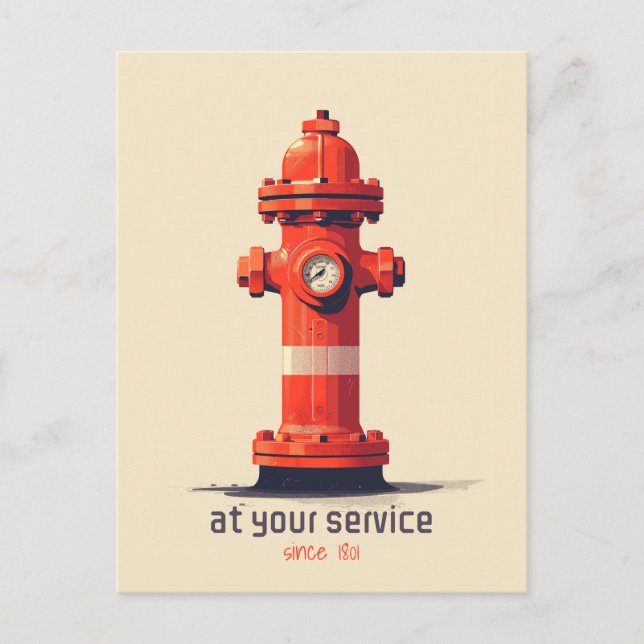 Orange Fire Hydrant Postcard (Front)