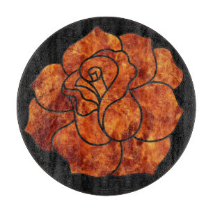 Orange Fire Rose Cutting Board